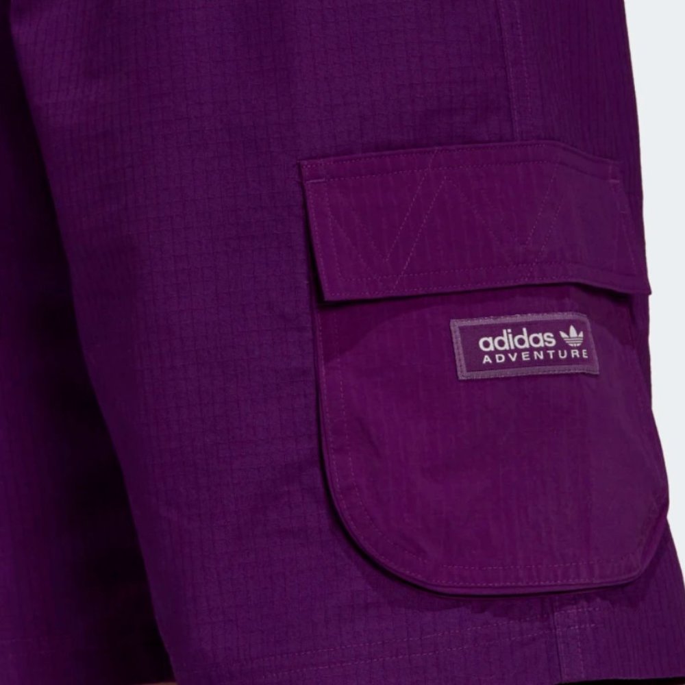 Adidas Adventure Ripstop Cargo Men Shorts Hiking Fashion Glory Purple H09110
